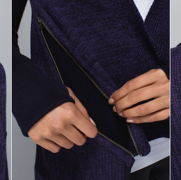 lululemon athletica wrap It Up Sweater Deep Purple Cardigan - Picture 7 of 15